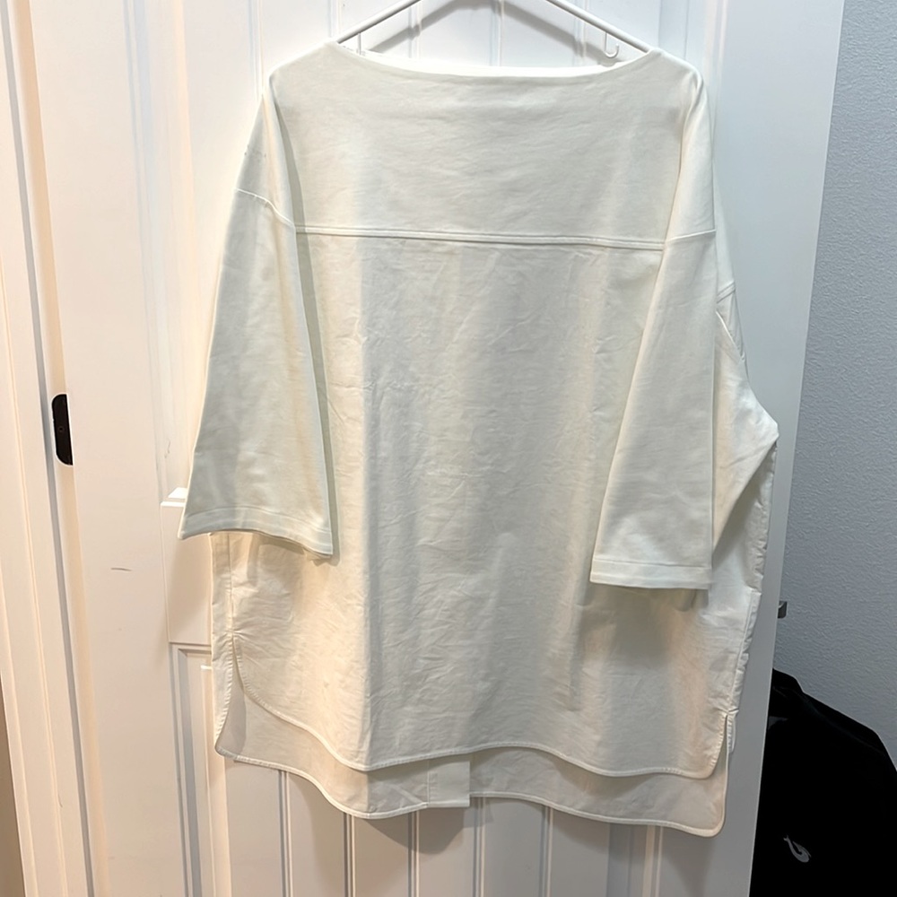 COS boat neck, organic cotton tunic. Size M
